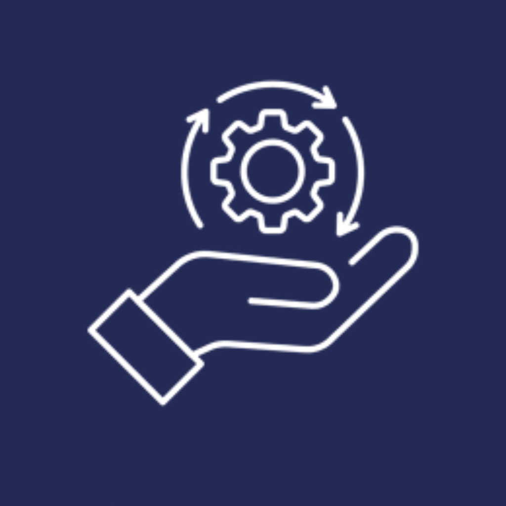 Hand holding gear icon, indicating service promotion of Graphics Design In Surat