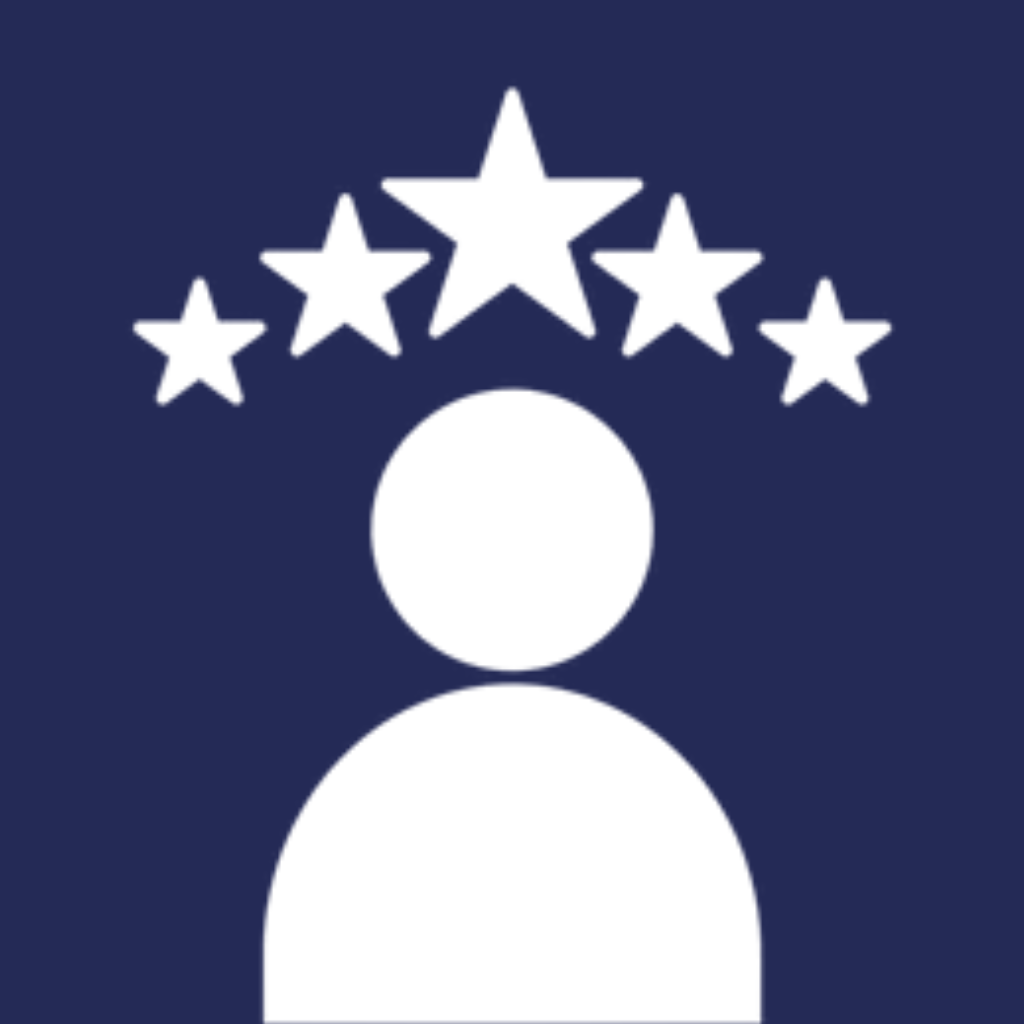 Person with five stars above, symbolizing customer satisfaction for Graphics Design In Surat